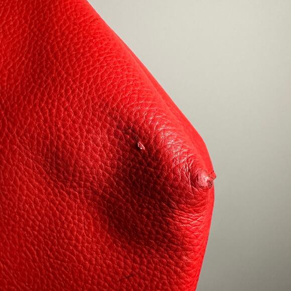 BCBG Reversible Faux Leather Red / Tan Logo Tote Bag - Picture 10 of 12